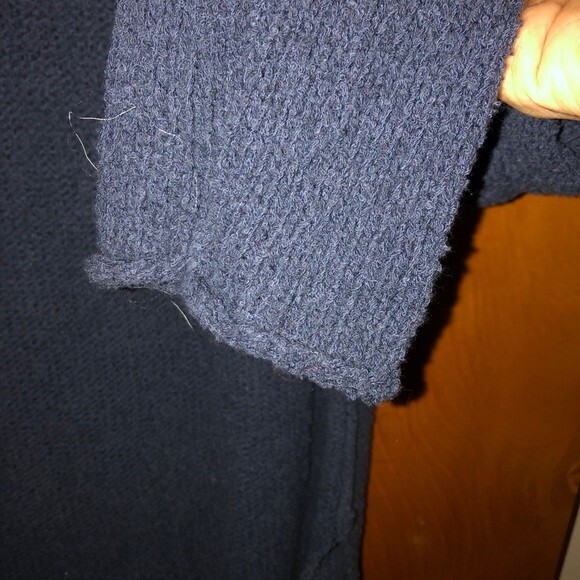 Caslon Sweater Navy Blue Oversized Split Hem V-Neck Tunic Extra Small - Picture 4 of 7